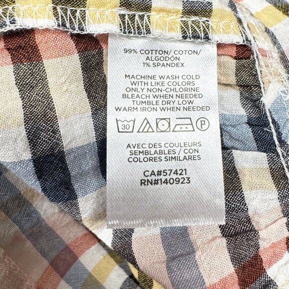 Loft Gingham Tiered Sleeveless Top, Size Small, Multicolor Seersucker Plaid - Picture 9 of 10